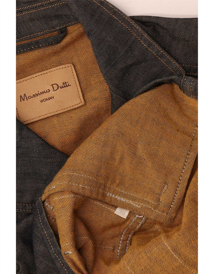 Massimo Dutti Γυναικείο τζιν κοντομάνικο σακάκι UK 10 Small Navy Blue