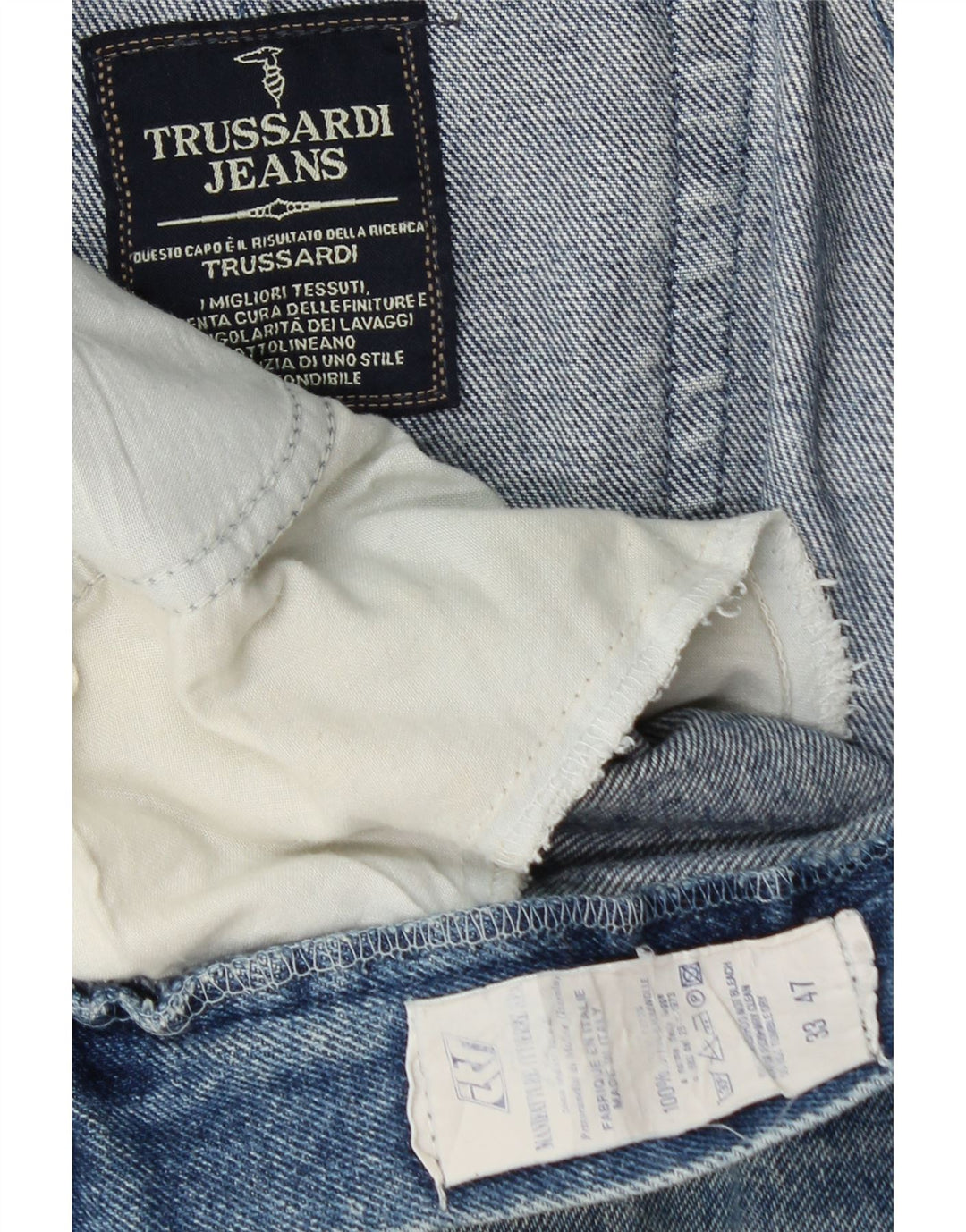 TRUSSARDI Γυναικείο τζιν κωνικό W33 L30 Μπλε βαμβακερό