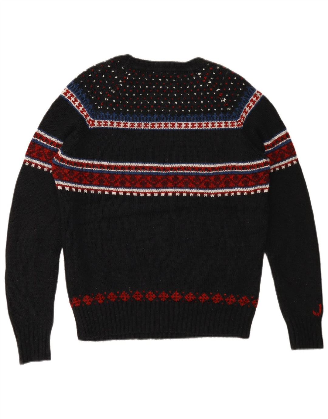 Superdry Ανδρικό πουλόβερ γραφικών Boat Neck Jumper Medium Black Fair Isle
