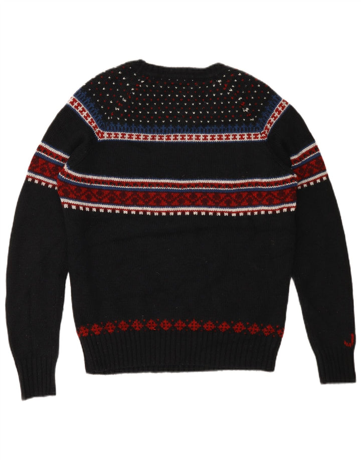 Superdry Ανδρικό πουλόβερ γραφικών Boat Neck Jumper Medium Black Fair Isle