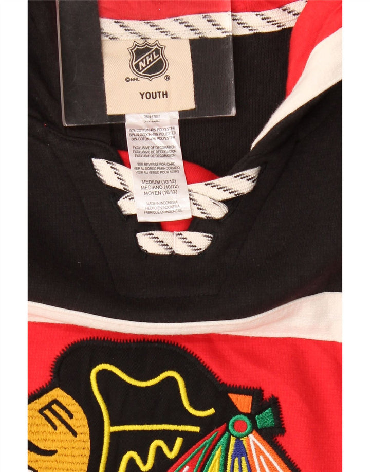 NHL Boys Chicago Blackhawks Hoodie Jumper 10-11 ετών Medium Red