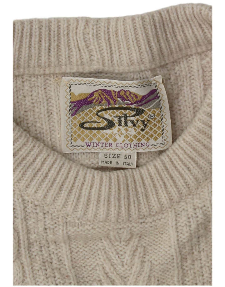 Πουλόβερ Silvy Mens Crew Neck Jumper IT 50 Medium Off White Fair Isle