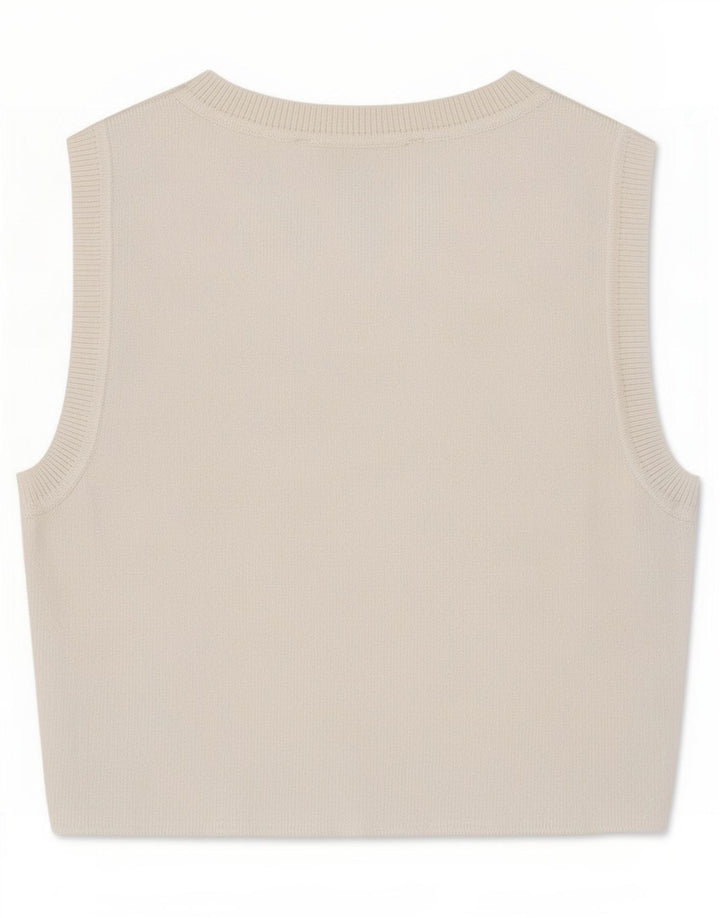 Zara Γυναικείο γιλέκο Crop UK 8 Small White Viscose