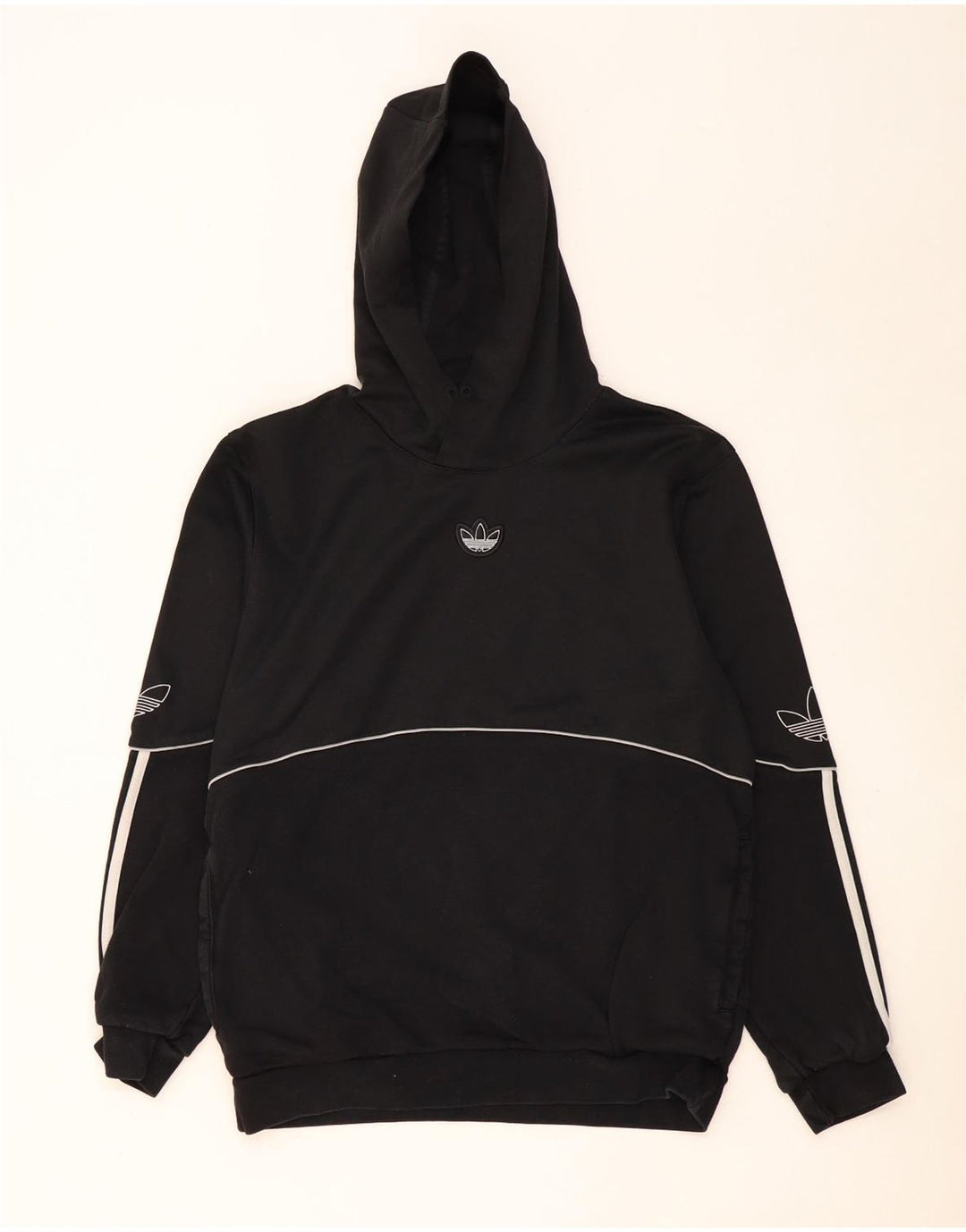 Ανδρικό γραφικό κουκούλα ADIDAS, μεσαίο μαύρο βαμβακερό