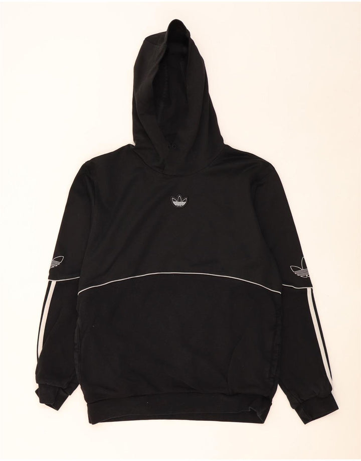 Ανδρικό γραφικό κουκούλα ADIDAS, μεσαίο μαύρο βαμβακερό