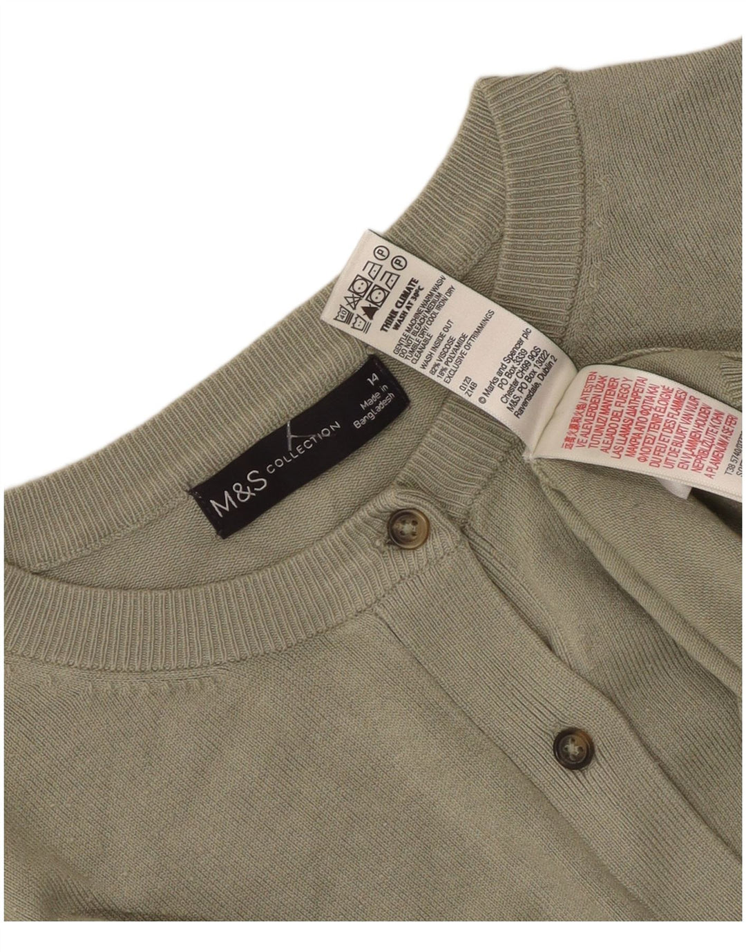 Marks & Spencer Γυναικείο πουλόβερ UK 14 Medium Khaki Viscose