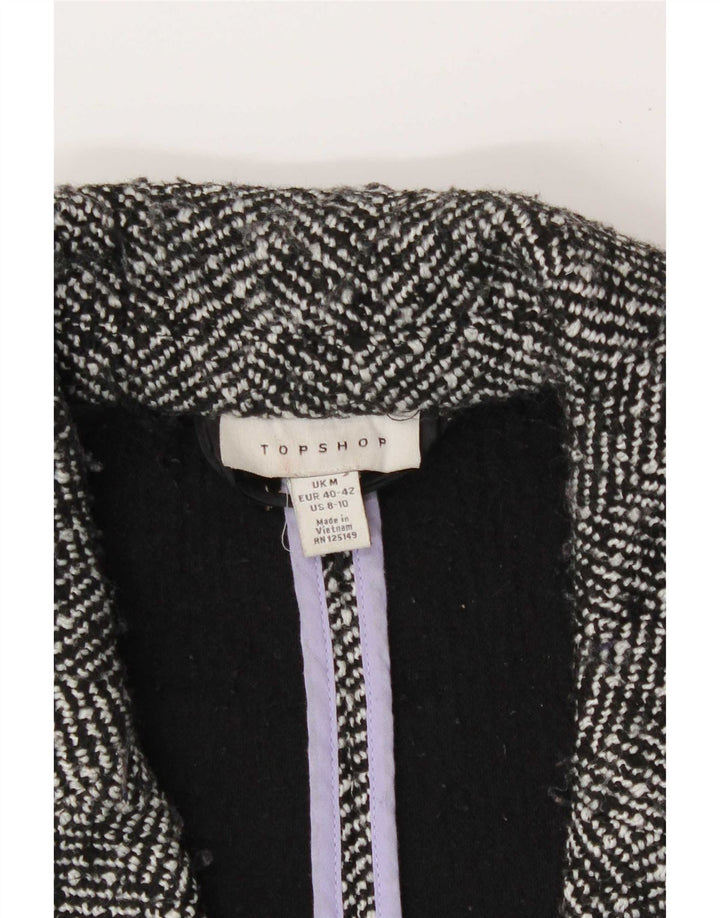 Topshop Γυναικείο Παλτό με διπλό στήθος UK 14 Μεσαίο Γκρι Ψαροκόκκαλο