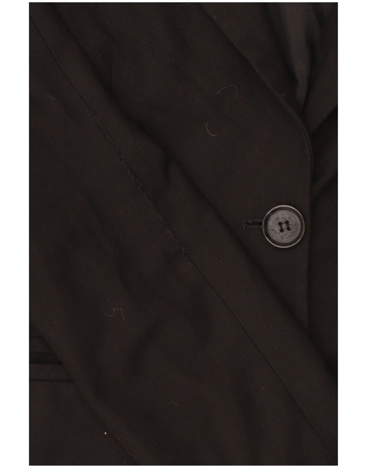 Benetton Γυναικείο Μπουφάν Blazer με 2 Κουμπιά IT 42 Μεσαίο Μαύρο Πολυεστέρα