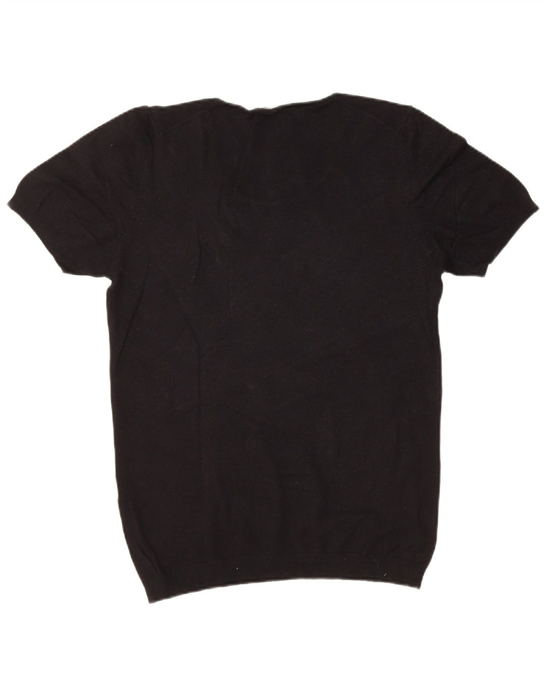 Ανδρικό κοντομάνικο ZARA πουλόβερ με λαιμόκαυστο μεσαίο μαύρο