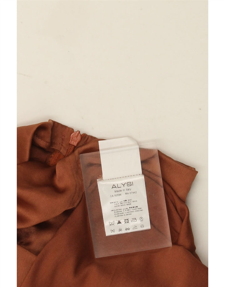 Γυναικεία μακρυμάνικη μπλούζα ALYSI Top UK 10 Small Brown Silk