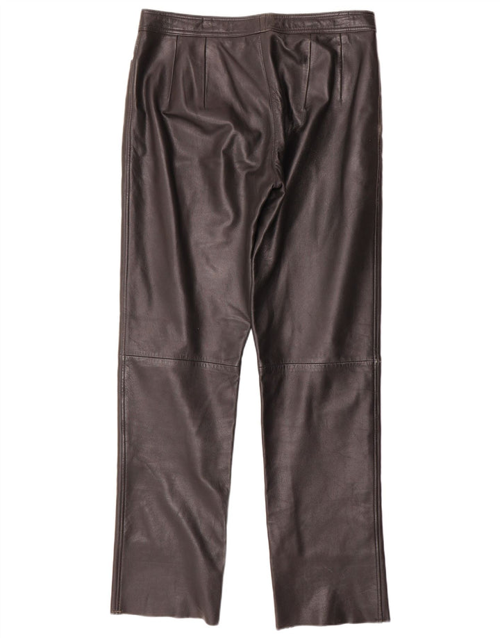 Maddox Γυναικείο ίσιο δερμάτινο παντελόνι IT 44 Medium W32 L32 Μαύρο