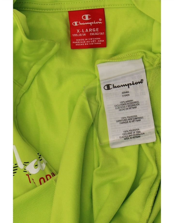 Champion Boys Graphic αθλητική φόρμα Top Jacket 13-14 Years XL Green Polyester
