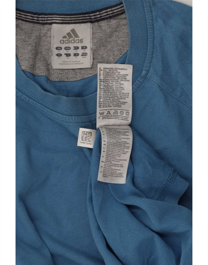 Ανδρικό T-Shirt Adidas Top από μεσαίο μπλε βαμβακερό