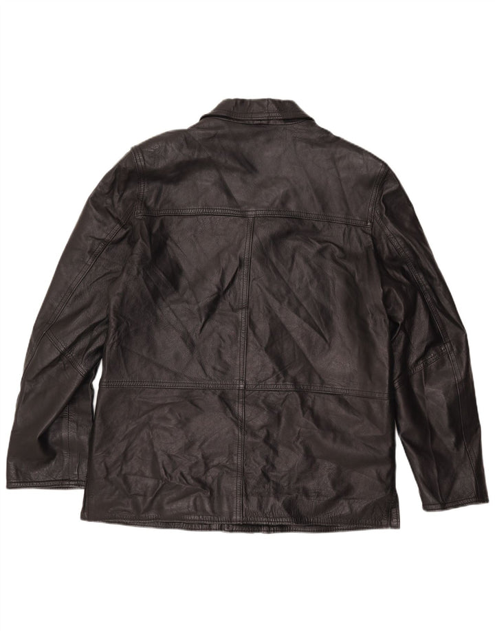 VINTAGE Ανδρικό Δερμάτινο Μπουφάν UK 42 XL Μαύρο Δερμάτινο