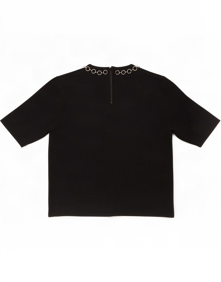 Zara Γυναικεία Μπλούζα Crop Top UK 10 Small Black Viscose