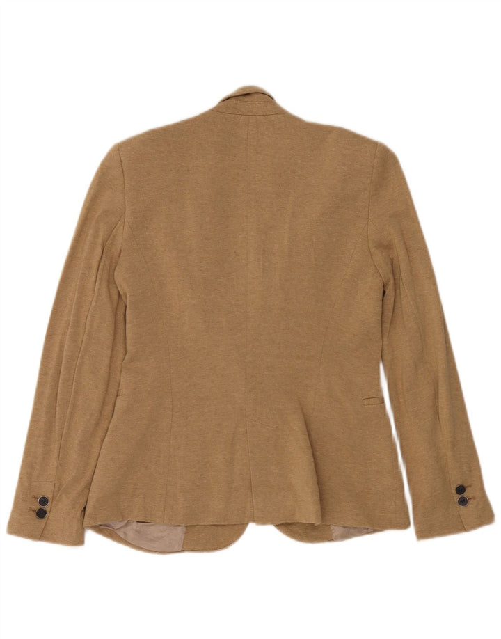 Zara Γυναικείο Μπουφάν 1 Κουμπί Blazer UK 10 Small Beige Viscose