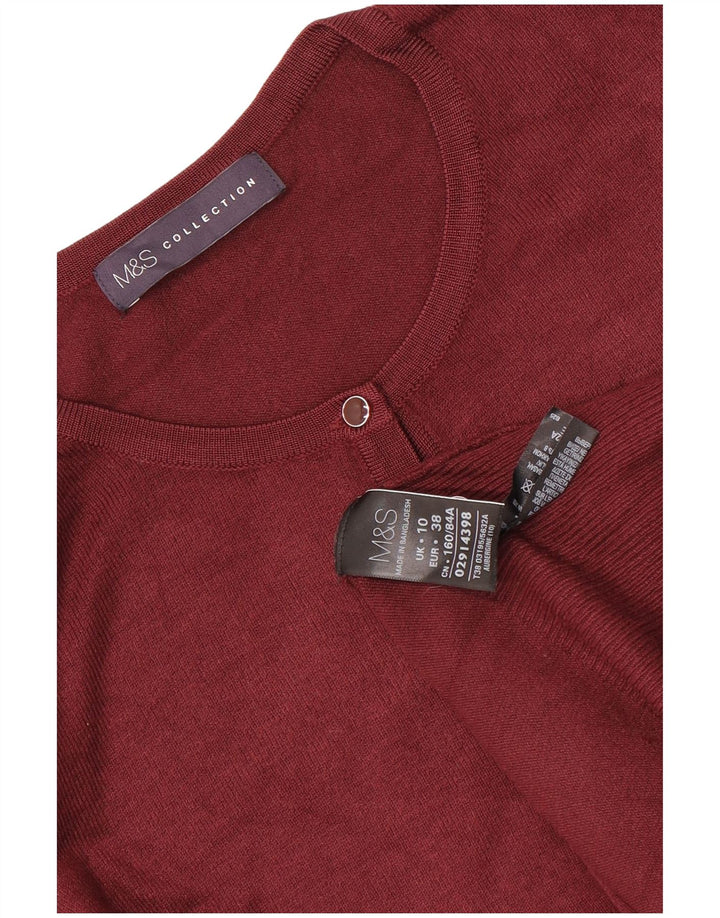 Marks & Spencer Γυναικεία ζακέτα πουλόβερ UK 10 Small Maroon Viscose