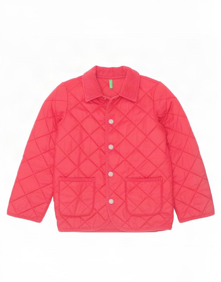Μπουφάν Benetton Boys Quilted Jacket 6-7 Years Small Burgundy Polyamide