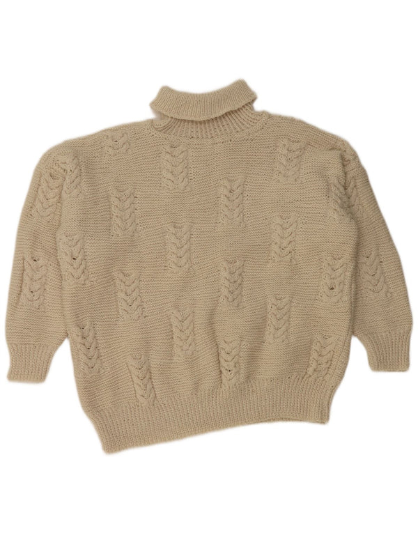 Vintage γυναικείο πουλόβερ με ρολό ρολό UK 20 2XL Off White