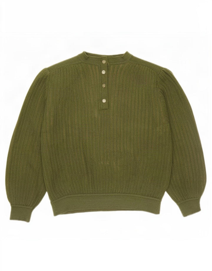 Γυναικείο πουλόβερ με λαιμόκοψη Mariedda UK 16 Large Green Wool