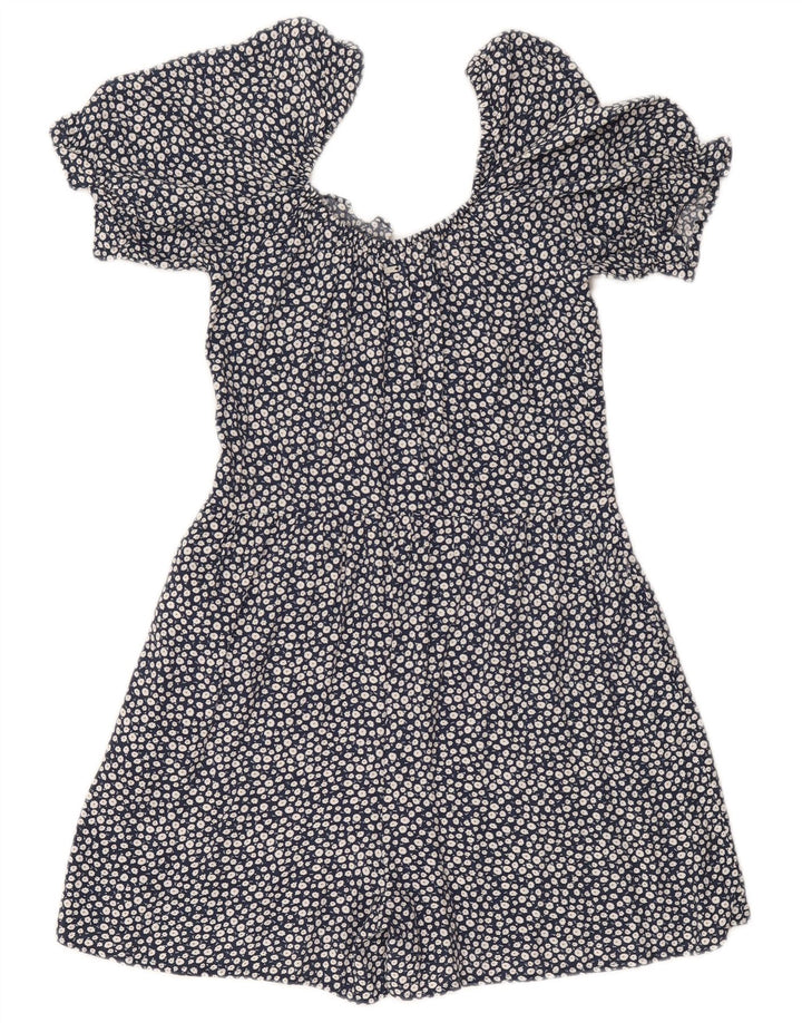 Γυναικείο Playsuit UK 8 SUPERDRY Small Navy Blue Floral Viscose