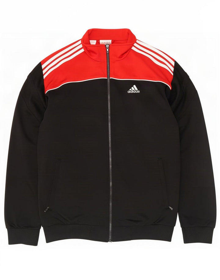 Κορυφαία φόρμα Adidas Boys σακάκι 15-16 ετών Μαύρο Colourblock Polyester