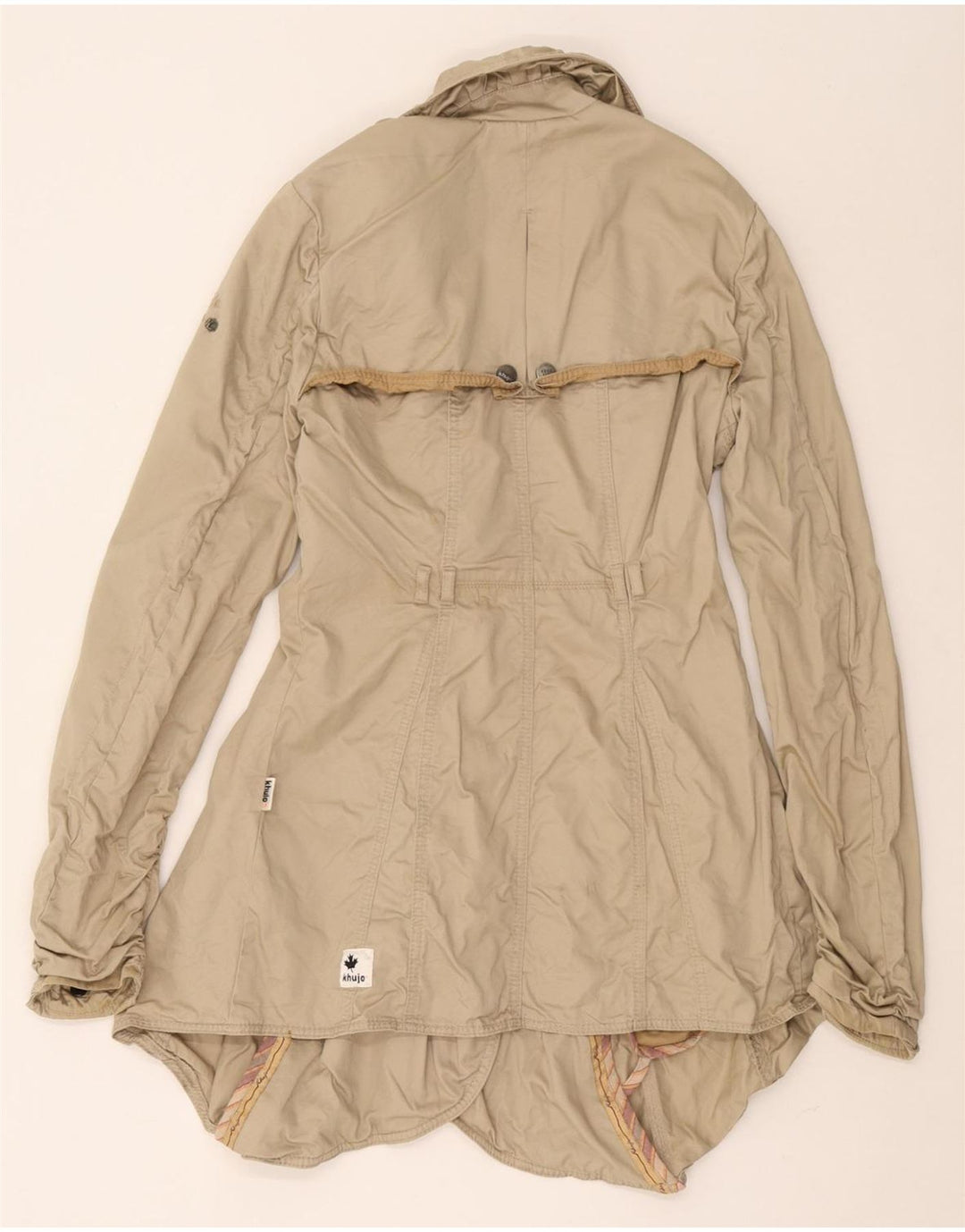 KHUJO Γυναικεία Trench Coat UK 10 Small Beige Cotton