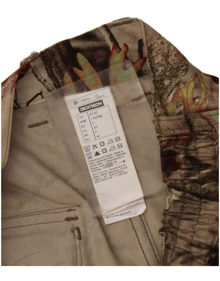 DECATHLON Γυναικείο ίσιο παντελόνι Cargo Small W27 L30 Μπεζ φλοράλ βαμβακερό