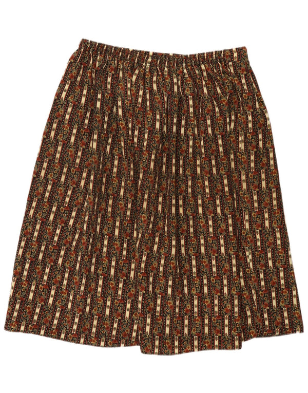 Vintage γυναικεία ψηλόμεση φούστα UK 22/24 2XL W34 Khaki Floral