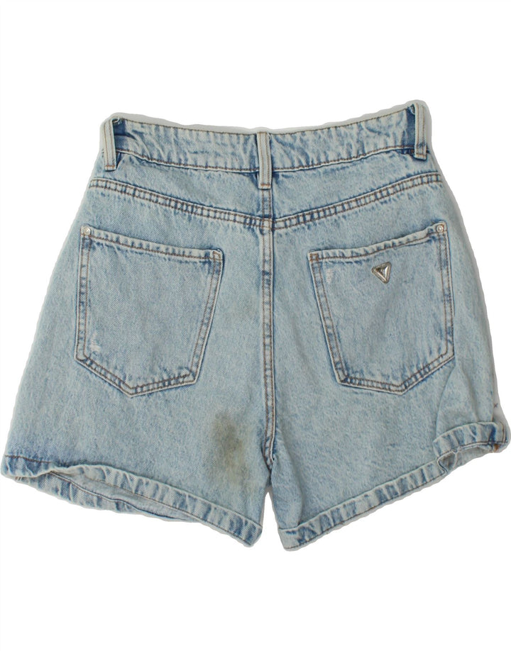 GUESS Womens Distressed Denim Shorts W27 Small Blue Cotton Vintage Guess and Second-Hand Guess from Messina Hembry 