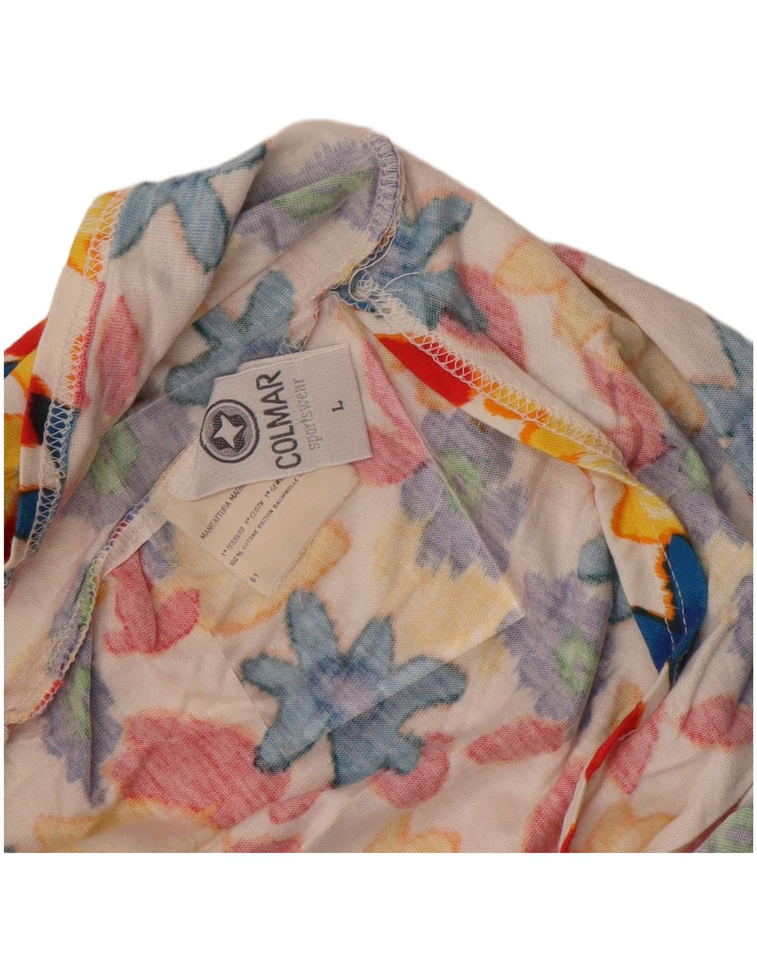 Colmar Womens Wrap Crop Top UK 14 Μεγάλο πολύχρωμο φλοράλ βαμβάκι