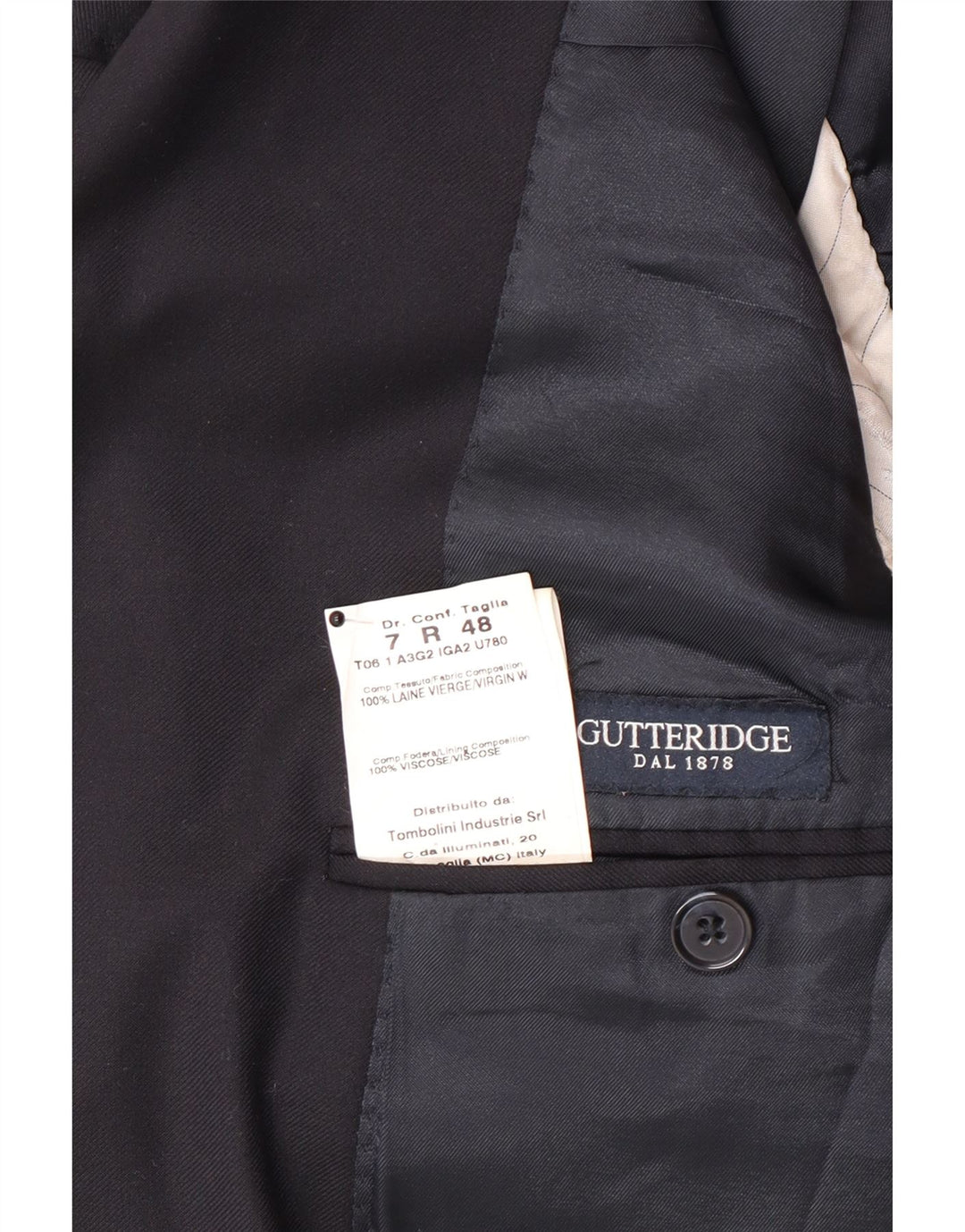 Ανδρικό μπουφάν Gutterridge με 2 κουμπιά σακάκι IT 48 Medium Navy Blue Wool