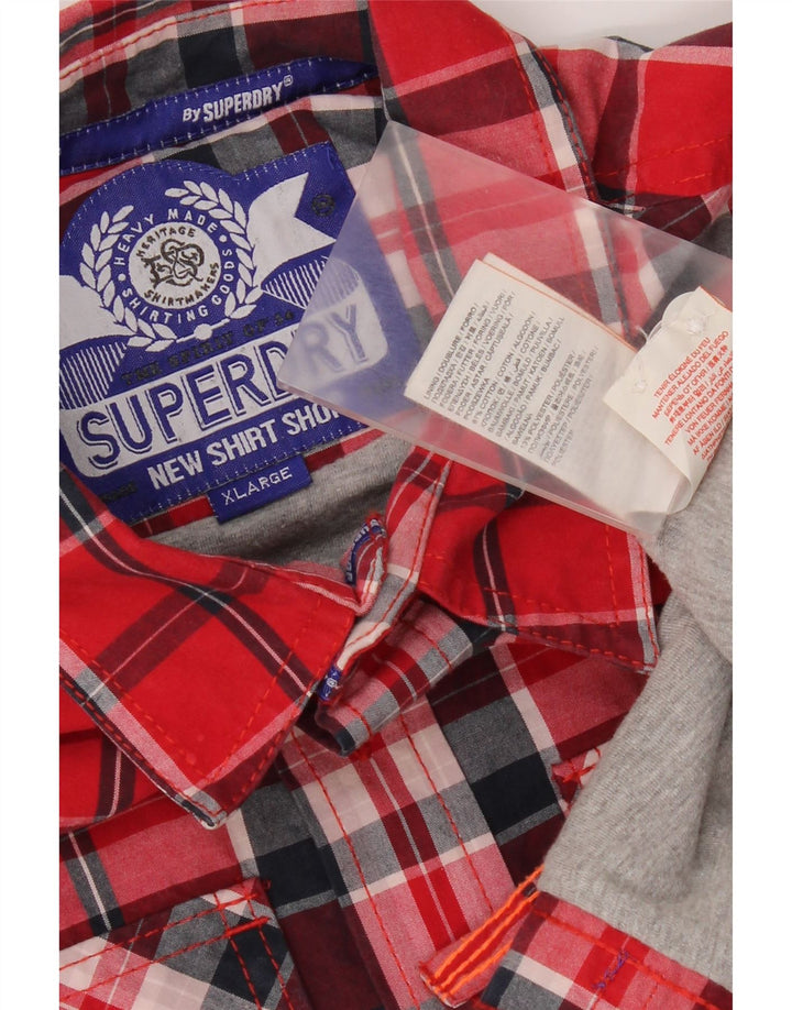 Ανδρικό πουκάμισο Superdry XL Κόκκινο καρό βαμβακερό