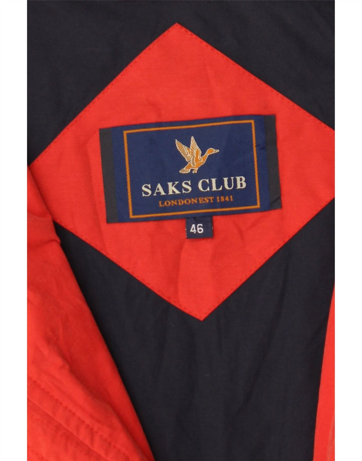 SAKS CLUB Mens Windbreaker Jacket IT 46 Small Red Vintage Saks Club and Second-Hand Saks Club from Messina Hembry 