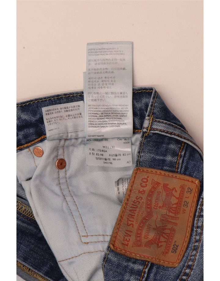 Levi's Mens 502 Tapered Jeans W32 L32 Blue Cotton