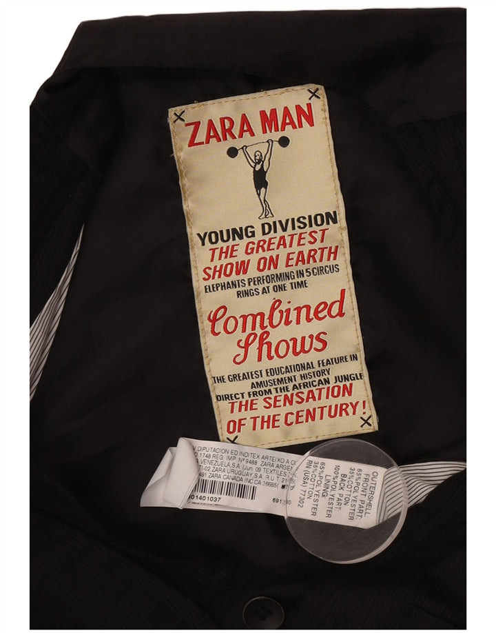 Zara Ανδρικό Γιλέκο XS Μαύρο Ριγέ Πολυεστέρας