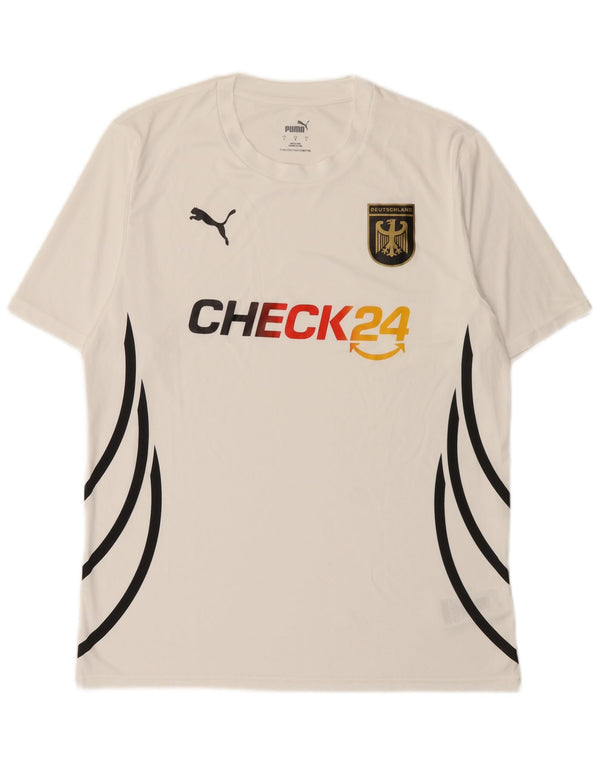 Γραφικό T-Shirt Puma Mens Deutshland Top Large White Polyester