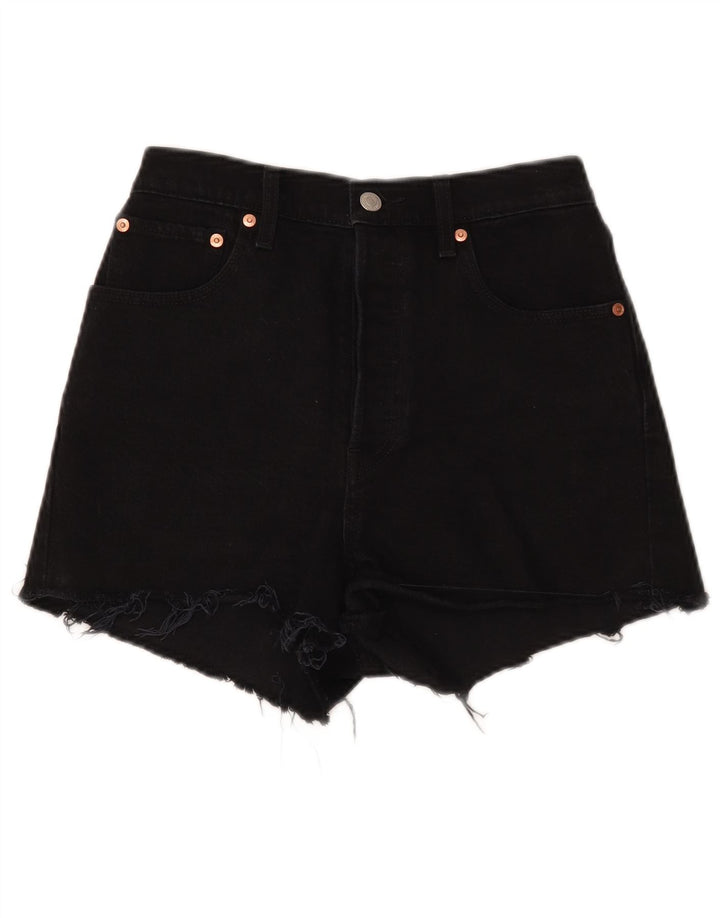 LEVI'S Womens Denim Shorts W28 Medium  Black Cotton