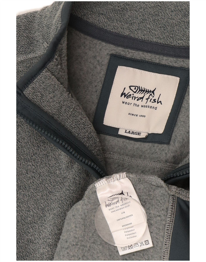 Weird Fish ανδρικό φούτερ με φερμουάρ πουκάμισο με μεγάλο μπλε φλύκταινα πολυεστέρα