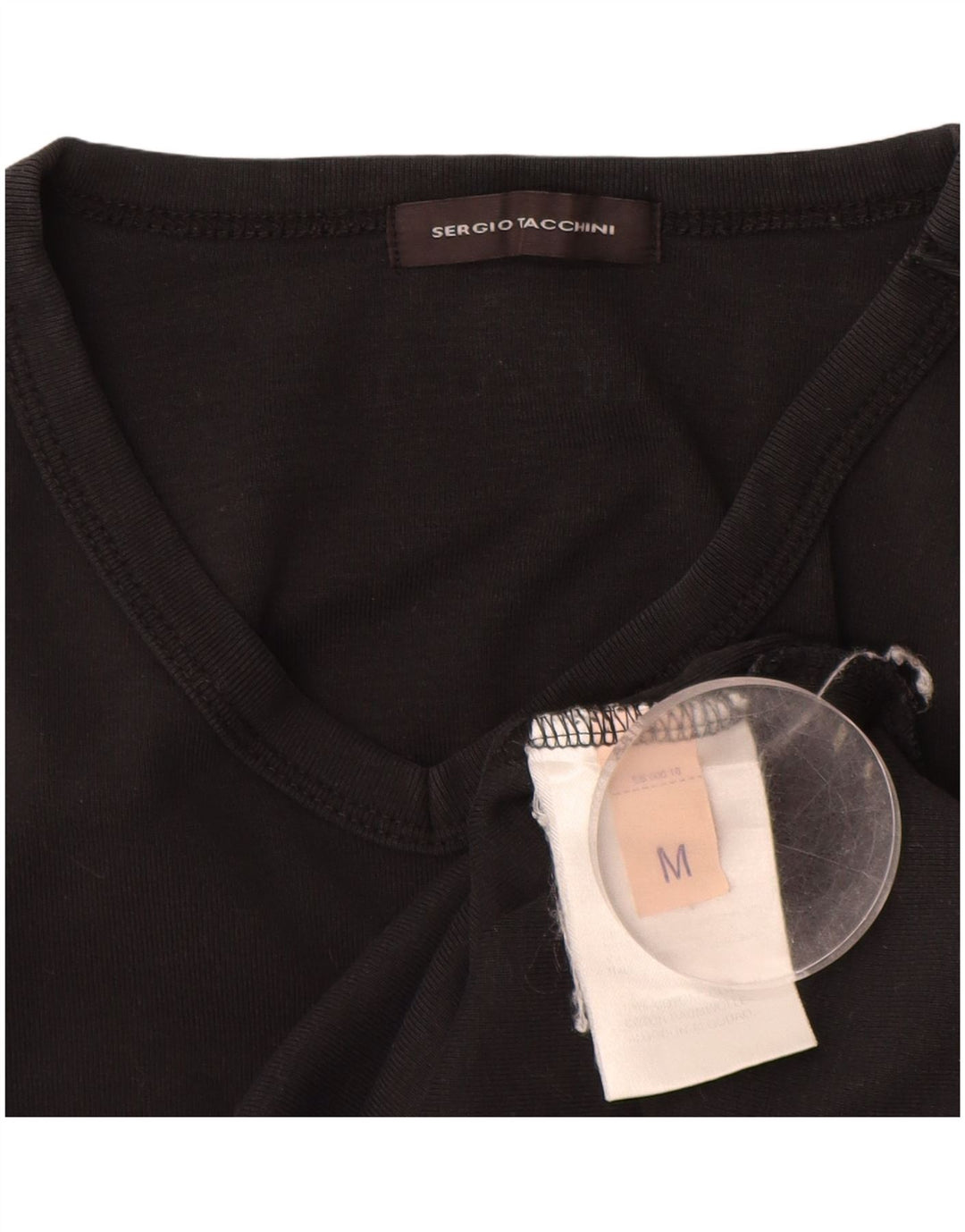 SERGIO TACCHINI Γυναικείο τοπ μακρυμάνικο UK 12 μεσαίο μαύρο βαμβακερό