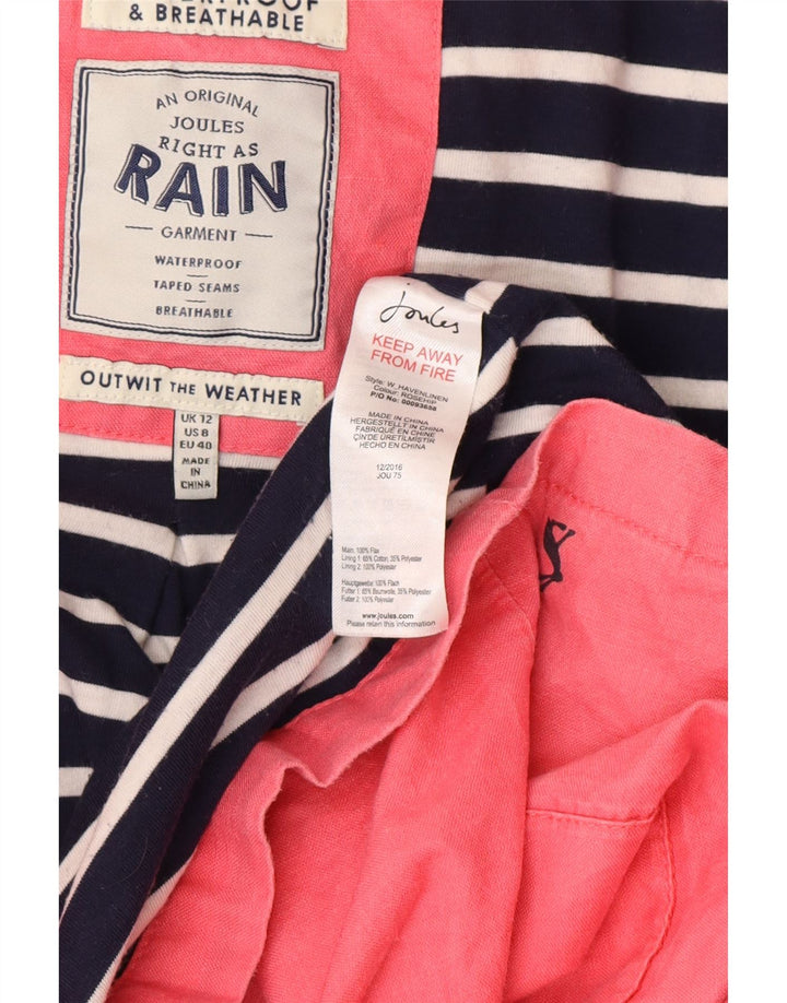 JOULES Γυναικείο Αδιάβροχο με κουκούλα UK 12 Medium Pink Λευκό