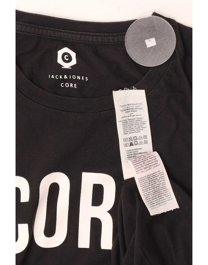 Jack & Jones Ανδρικό γραφικό μπλουζάκι Μπλούζα μεγάλο μαύρο βαμβακερό