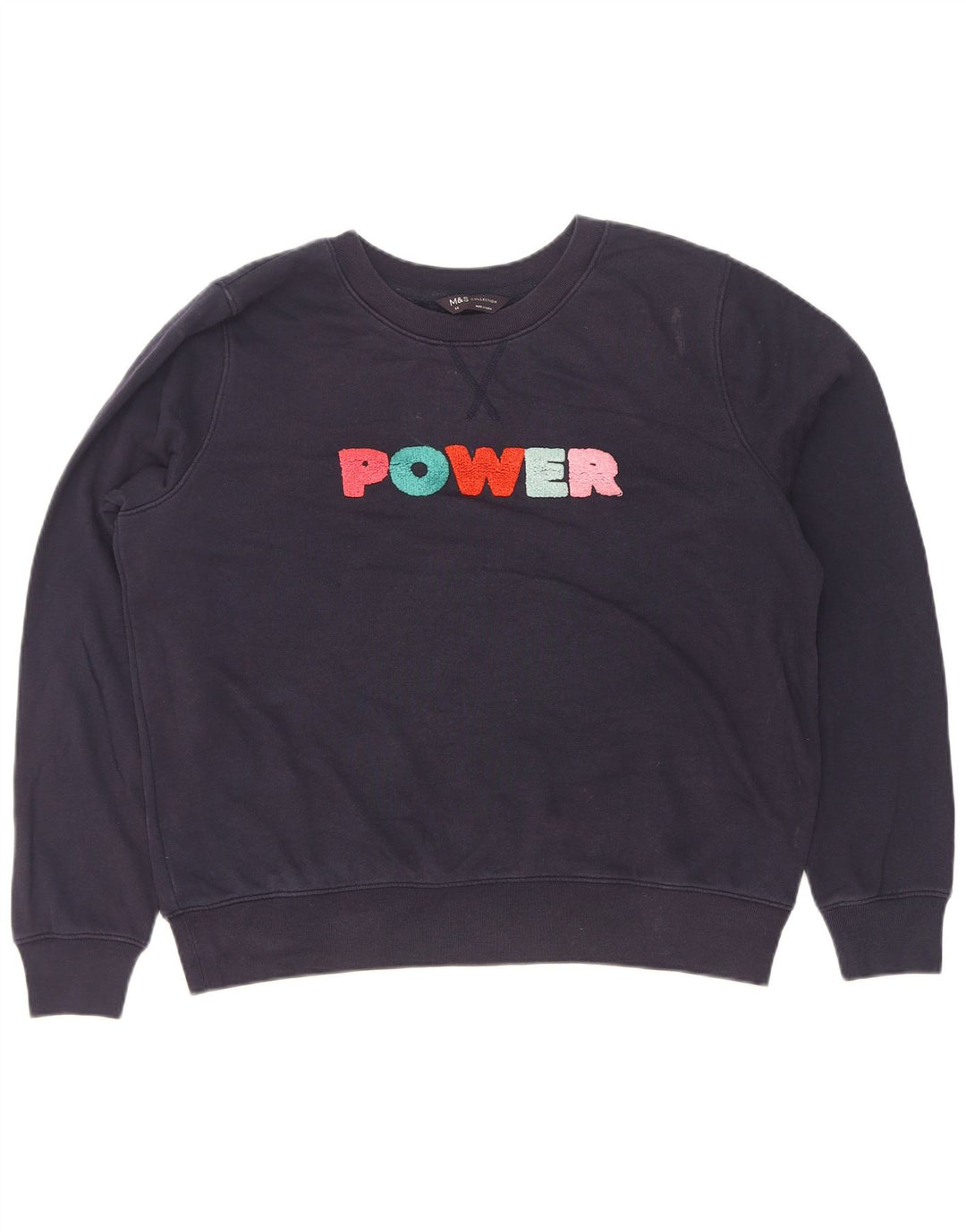 Marks & Spencer Γυναικεία γραφική φούτερ Jumper UK 14 Large Navy Blue