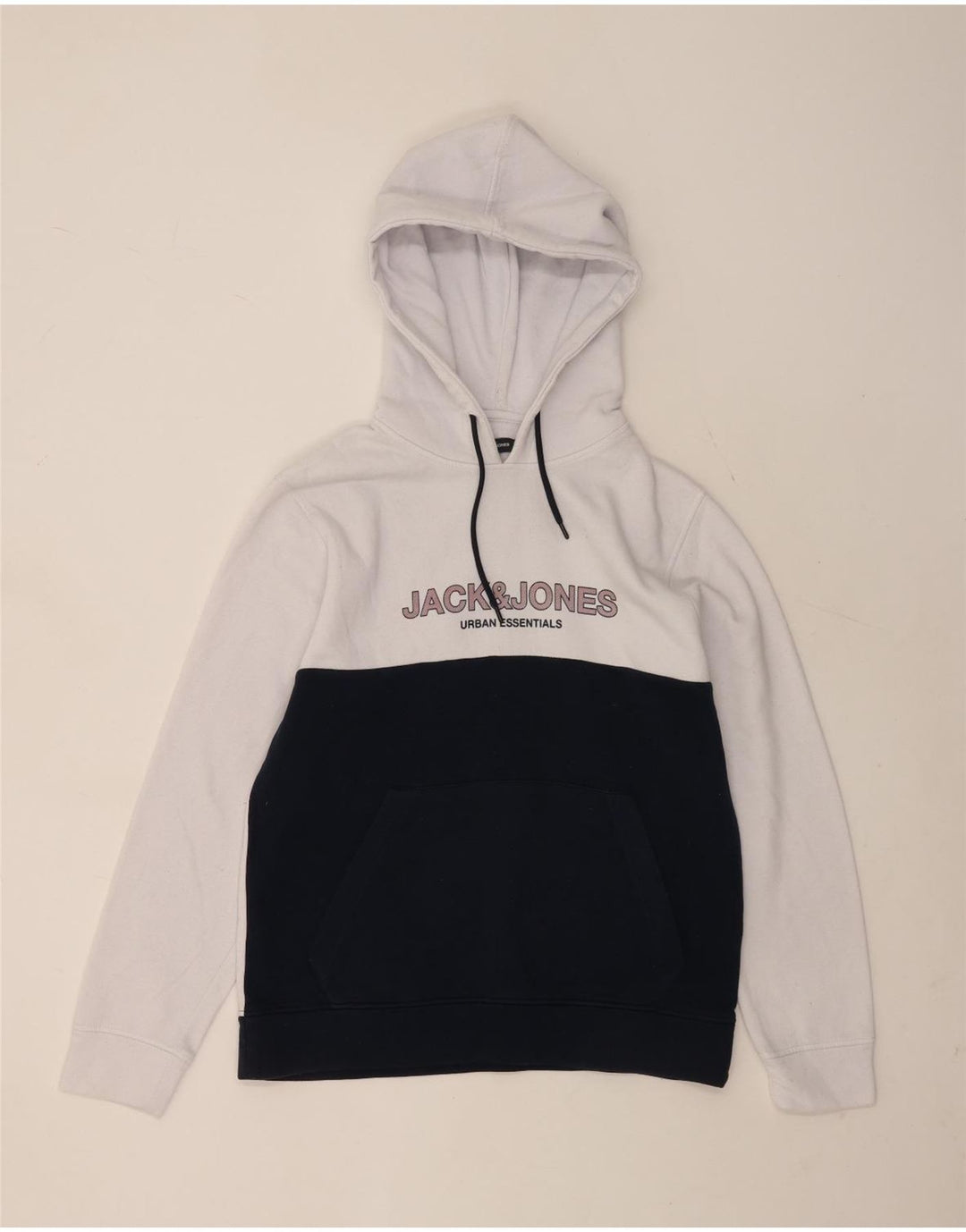 JACK & JONES Ανδρικά γραφικά κουκούλα με κουκούλα με μεγάλο λευκό χρώμα πολυεστέρα