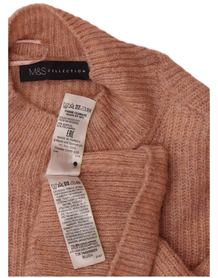 Marks & Spencer Γυναικείο πουλόβερ με λαιμόκοψη χελώνας UK 12 Medium Pink