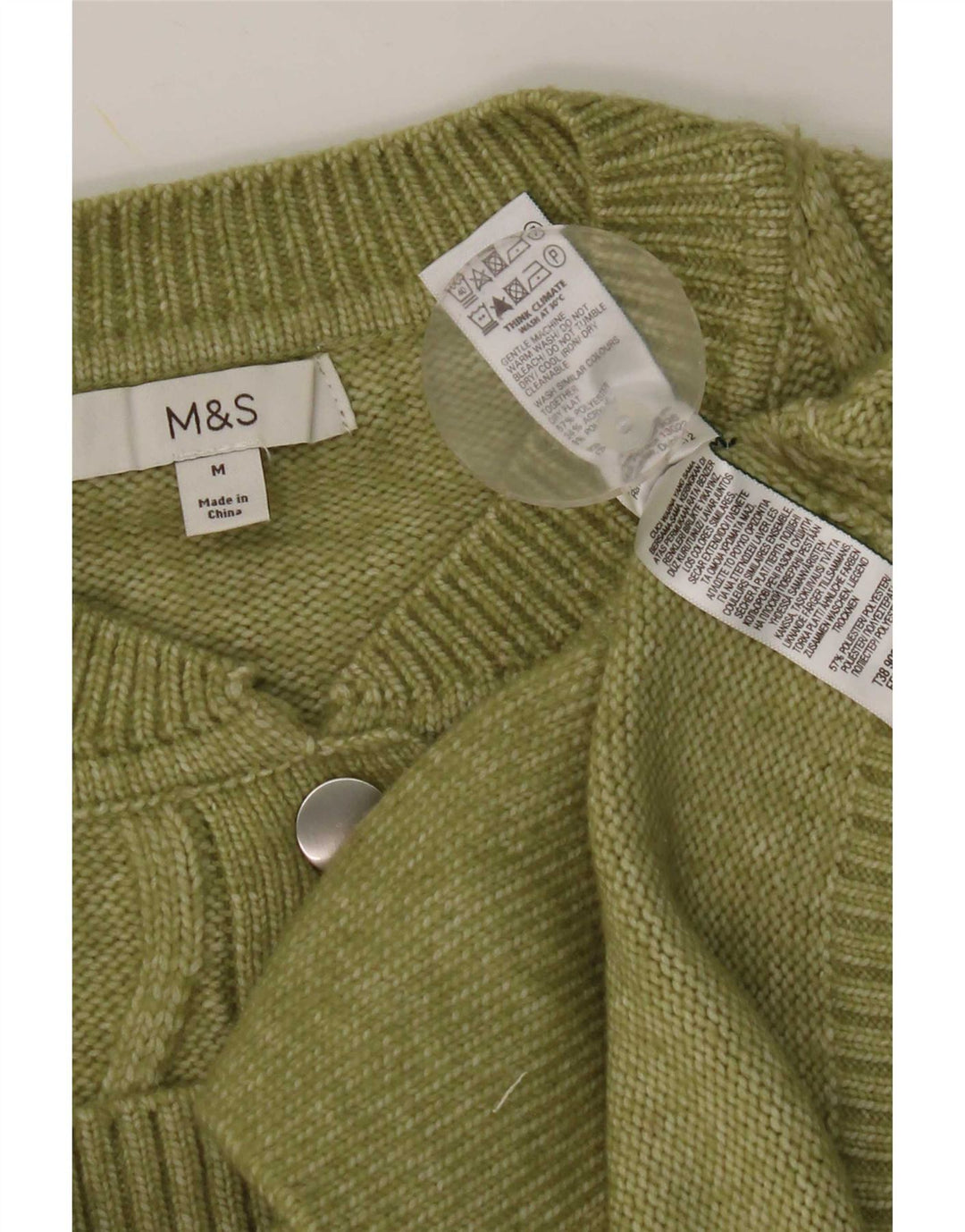Marks & Spencer Γυναικεία ζακέτα πουλόβερ UK 14 Μεσαίου πράσινου πολυεστέρα