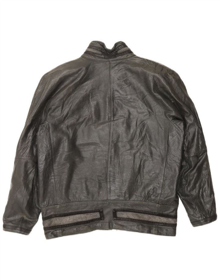 Gianni Versace Γυναικείο Δερμάτινο Μπουφάν UK 18 XL Μαύρο Δερμάτινο