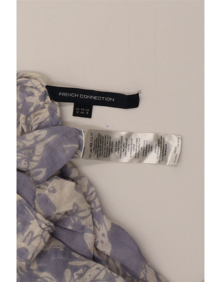 ΓΑΛΛΙΚΗ ΣΥΝΔΕΣΗ Γυναικείο πουκάμισο με 3/4 μανίκια μπλούζα UK 12 μεσαία μπλε φλοράλ