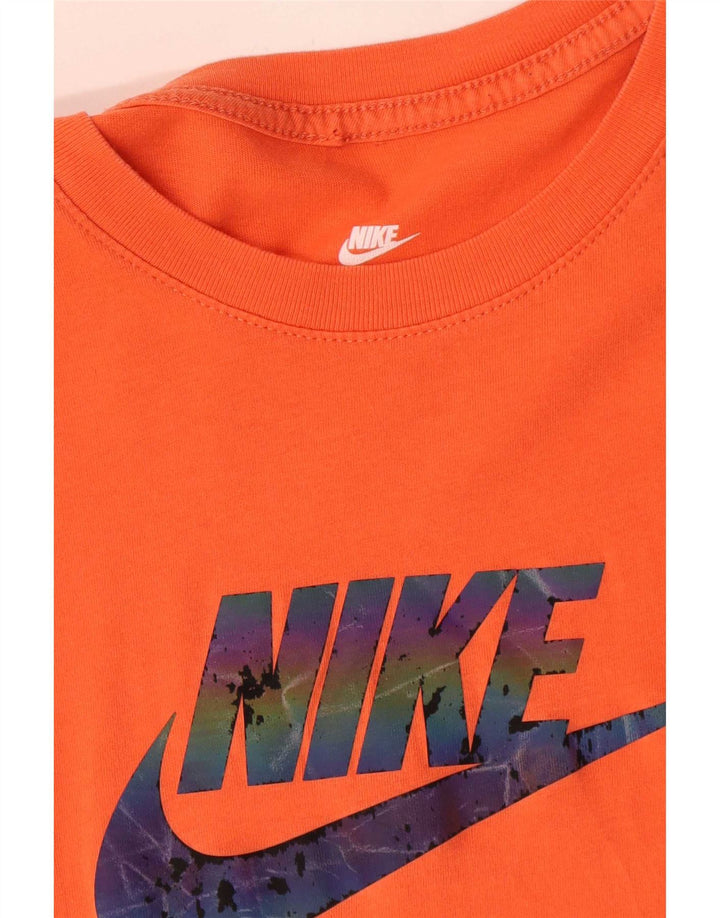 Ανδρικό γραφικό μπλουζάκι Nike, μεσαίο πορτοκαλί βαμβακερό