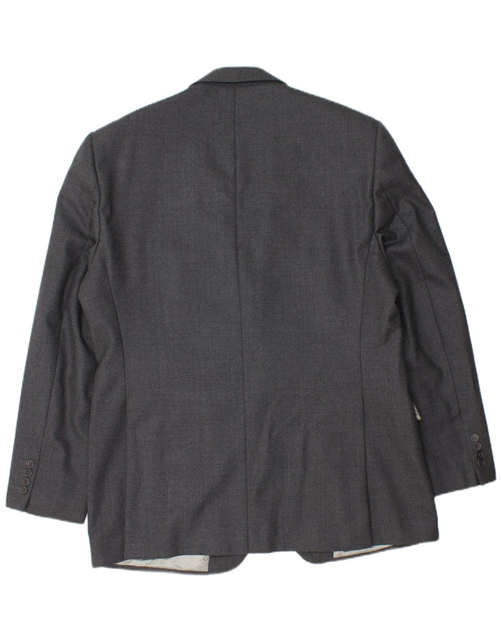 Aquascutum Ανδρικό τζάκετ σακάκι με 2 κουμπιά UK 46 3XL γκρι μαλλί